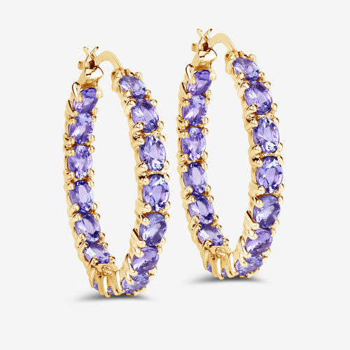 Bids.com 5.10 Carat Genuine Tanzanite .925 Sterling Silver Earrings Earrings White Smoke