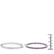 Bids.com 3.00 Carat Genuine Amethyst .925 Sterling Silver Earrings Earrings White Smoke