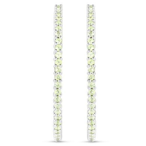 Bids.com 3.50 Carat Genuine Peridot .925 Sterling Silver Earrings Earrings White Smoke Default Title