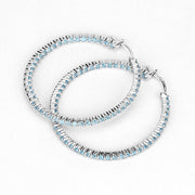Bids.com 3.60 Carat Genuine Swiss Blue Topaz .925 Sterling Silver Earrings Earrings White Smoke