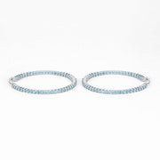 Bids.com 3.60 Carat Genuine Swiss Blue Topaz .925 Sterling Silver Earrings Earrings White Smoke