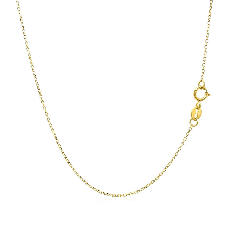 Bids.com 14k Yellow Gold Diamond Cut Cable Link Chain 0.8mm Necklaces White Smoke 16 / Yellow Gold,18 / Yellow Gold