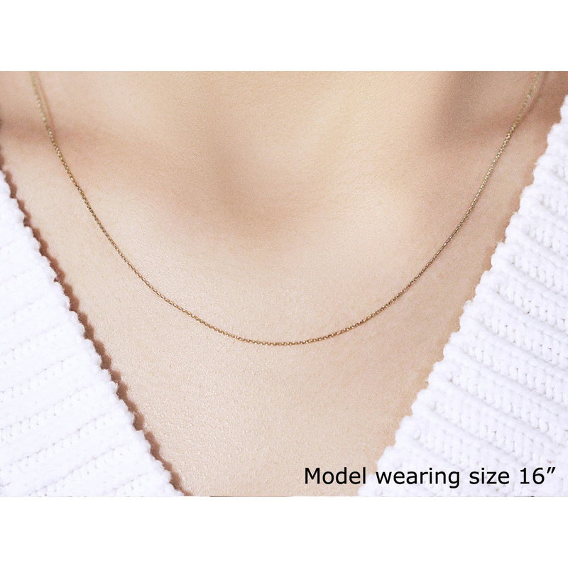 Bids.com 10k Yellow Gold Cable Link Chain (0.50 mm) Necklaces Light Gray 18 / Yellow Gold