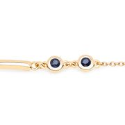 Bids.com 18K Yellow Gold Plated 0.24 Carat Genuine Blue Sapphire .925 Sterling Silver Bracelet Bracelets White Smoke size 8.25