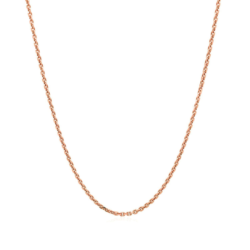 Bids.com 14k Rose Gold Diamond Cut Cable Link Chain 1.3mm Necklaces White Smoke 16 / White Gold,18 / White Gold,20 / White Gold
