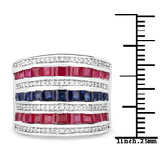 Bids.com 3.36 Carat Genuine Multi Stones .925 Sterling Silver Ring Rings White Smoke size 6.00,size 7.00,size 8.00