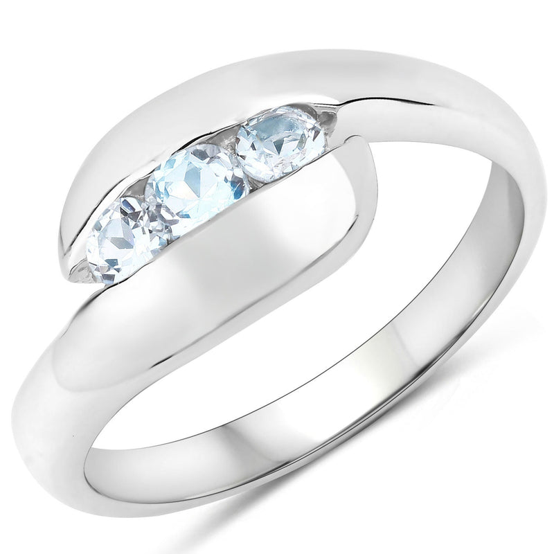 Bids.com 0.74 Carat Genuine Blue Topaz .925 Sterling Silver Ring Rings White Smoke size 11.00,size 12.00,size 13.00,size 14.00,size 6.00,size 7.00,size 8.00,size 9.00,size 5.00,size 12.50