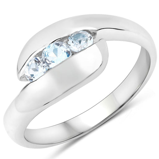 Bids.com 0.74 Carat Genuine Blue Topaz .925 Sterling Silver Ring Rings White Smoke size 11.00,size 12.00,size 13.00,size 14.00,size 6.00,size 7.00,size 8.00,size 9.00,size 5.00,size 12.50