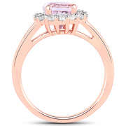 Bids.com 2.25 Carat Genuine Kunzite and White Topaz .925 Sterling Silver Ring Rings White Smoke size 7.00,size 6.00,size 8.00