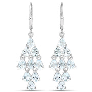 Bids.com 3.96 Carat Genuine Aquamarine .925 Sterling Silver Earrings Earrings White Smoke Default Title