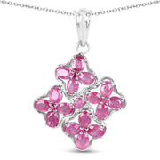 Bids.com 3.72 Carat Genuine Ruby .925 Sterling Silver Pendant Pendants White Smoke