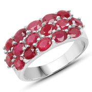 Bids.com 3.52 Carat Genuine Ruby .925 Sterling Silver Ring Rings White Smoke size 6.00,size 7.00,size 8.00,size 9.00,size 5.00,size 10.00