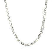 Bids.com 3.0mm 14k White Gold Solid Figaro Chain Necklaces White Smoke 18 / White Gold,20 / White Gold,22 / White Gold,24 / White Gold