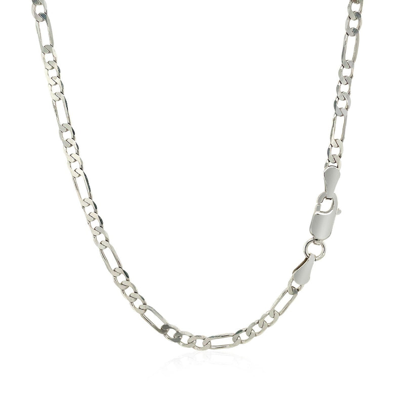 Bids.com 3.0mm 14k White Gold Solid Figaro Chain Necklaces White Smoke 18 / White Gold,20 / White Gold,22 / White Gold,24 / White Gold