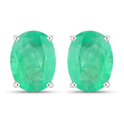 Bids.com 2.40 Carat Genuine Zambian Emerald 10K White Gold Earrings Earrings White Smoke Default Title