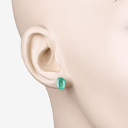 Bids.com 2.40 Carat Genuine Zambian Emerald 10K White Gold Earrings Earrings Antique White
