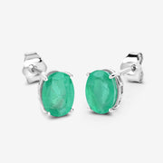 Bids.com 2.40 Carat Genuine Zambian Emerald 10K White Gold Earrings Earrings White Smoke
