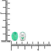 Bids.com 2.40 Carat Genuine Zambian Emerald 10K White Gold Earrings Earrings White Smoke