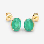 Bids.com 2.40 Carat Genuine Zambian Emerald 10K Yellow Gold Earrings Earrings White Smoke
