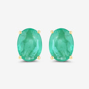 Bids.com 2.40 Carat Genuine Zambian Emerald 10K Yellow Gold Earrings Earrings White Smoke