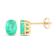 Bids.com 2.40 Carat Genuine Zambian Emerald 10K Yellow Gold Earrings Earrings White Smoke