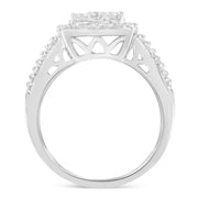 Bids.com 10K White Gold Diamond Cluster Ring (1 Cttw, H-I Color, I1-I2 Clarity) - Size 6-3/4 Rings White Smoke 7 / White.Gold,7.25 / White.Gold,6.75 / White.Gold