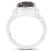 Bids.com 0.22 Carat Genuine Champagne Diamond .925 Sterling Silver Ring Rings White Smoke size 6.00,size 8.00,size 7.00,size 9.00