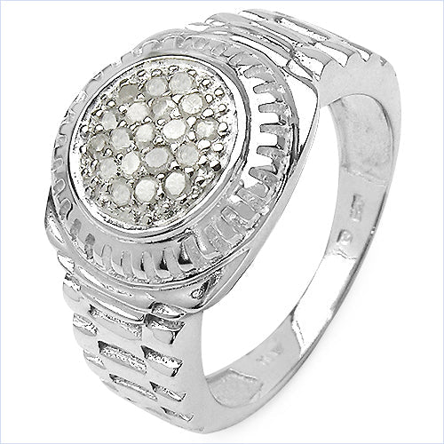 Bids.com 0.20 Carat Genuine White Diamond .925 Sterling Silver Ring Rings White Smoke size 12.00,size 6.00,size 7.00,size 8.00,size 9.00,size 10.00,size 11.00