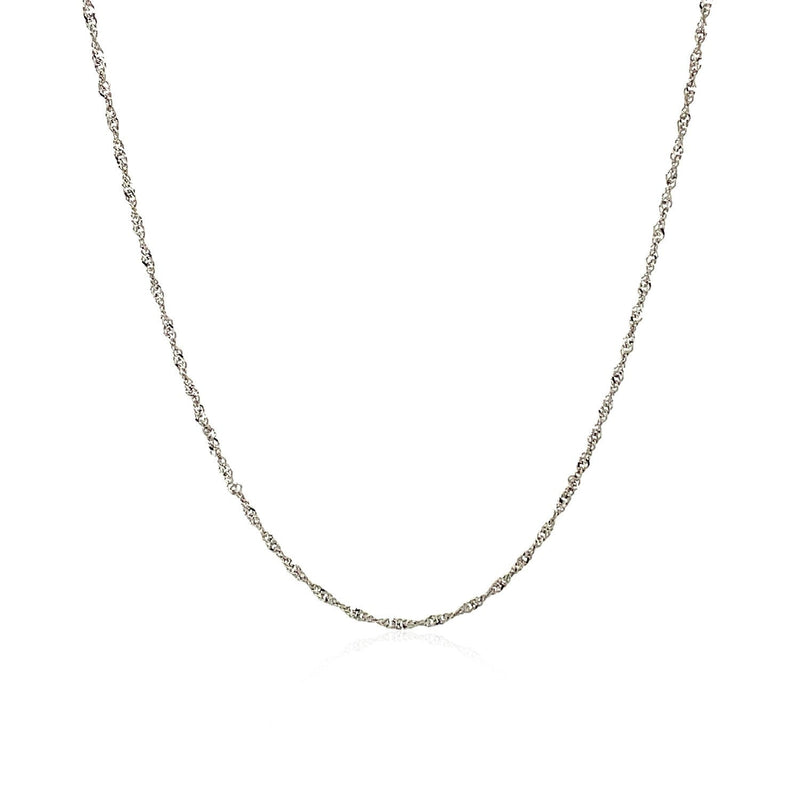 Bids.com 10k White Gold Singapore Chain 1.0mm Necklaces White Smoke 16 / White Gold,18 / White Gold,20 / White Gold,One / White Gold