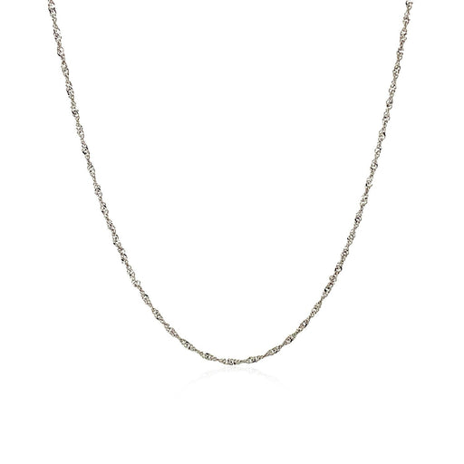 Bids.com 10k White Gold Singapore Chain 1.0mm Necklaces White Smoke 16 / White Gold,18 / White Gold,20 / White Gold,One / White Gold