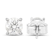 Bids.com 0.80 Carat Genuine White Diamond 14K White Gold Earrings Earrings White Smoke
