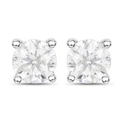 Bids.com 1.02 Carat Genuine White Diamond 14K White Gold Earrings Earrings White Smoke Default Title