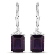 Bids.com 6.63 Carat Genuine Amethyst .925 Sterling Silver Earrings Earrings White Smoke Default Title