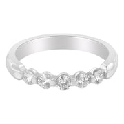 Bids.com 14K White Gold 1/2 cttw Diamond 5-Stone Band Ring (H-I Clarity, SI2-I1 Color) - Size 7 Rings White Smoke 7 / White.Gold
