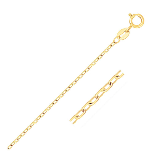 Bids.com 14k Yellow Gold Faceted Cable Link Chain 1.3mm Necklaces White Smoke 16 / Yellow Gold,18 / Yellow Gold,20 / Yellow Gold