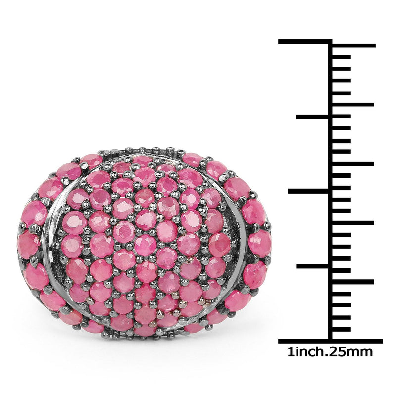 Bids.com 3.35 Carat Genuine Ruby .925 Sterling Silver Ring Rings White Smoke size 6.00,size 7.00,size 8.00,size 9.00