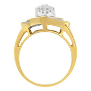 Bids.com 10K Yellow Gold Diamond Cluster Ring (3/4 Cttw, J-K Color, I2-I3 Clarity) - Size 6 Rings White Smoke 7.5 / Yellow.Gold,8 / Yellow.Gold,7 / Yellow.Gold,6.5 / Yellow.Gold,6 / Yellow.Gold