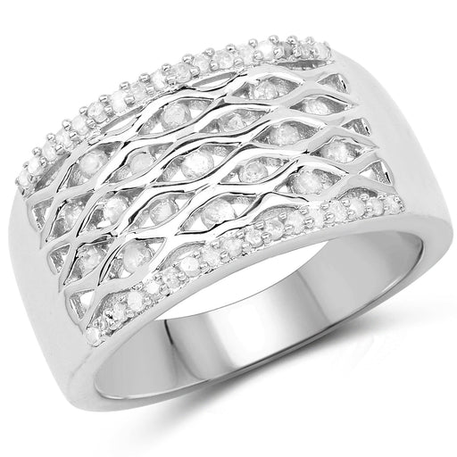Bids.com 0.41 Carat Genuine White Diamond .925 Sterling Silver Ring Rings White Smoke size 6.00,size 8.00,size 7.00,size 9.00,size 5.00
