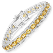 Bids.com 12.47 Carat Genuine Citrine .925 Sterling Silver Bracelet Bracelets White Smoke size 7.00,size 7.50,size 8.00
