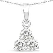 Bids.com 0.51 Carat Genuine Lab Grown Diamond 14K White Gold Pendant Pendants White Smoke