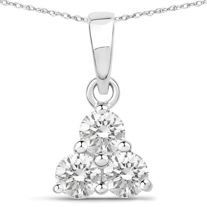 Bids.com 0.51 Carat Genuine Lab Grown Diamond 14K White Gold Pendant Pendants White Smoke