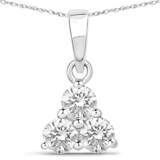 Bids.com 0.51 Carat Genuine Lab Grown Diamond 14K White Gold Pendant Pendants White Smoke