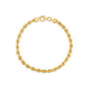 Bids.com Silk Rope Chain Bracelet in 14k Yellow Gold  (3.70 mm) Bracelets White Smoke 7 / Yellow Gold,8 / Yellow Gold