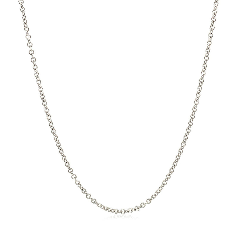 Bids.com 14k White Gold Round Cable Link Chain 1.9mm Necklaces White Smoke 16 / White Gold,18 / White Gold,20 / White Gold