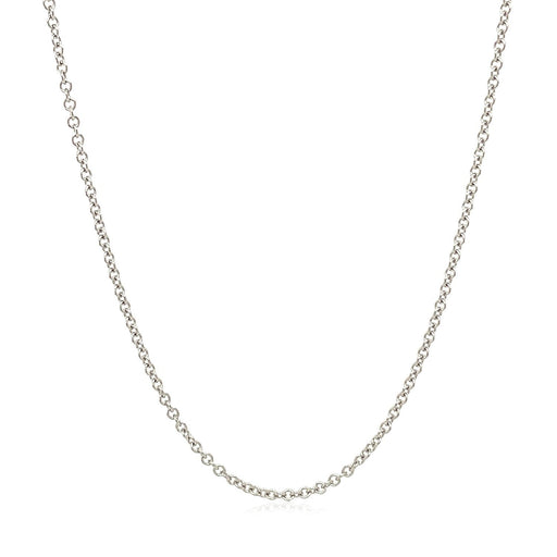 Bids.com 14k White Gold Round Cable Link Chain 1.9mm Necklaces White Smoke 16 / White Gold,18 / White Gold,20 / White Gold