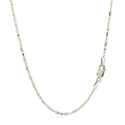 Bids.com 14k White Gold Diamond-Cut Alternating Bead Chain 1.5mm Necklaces White Smoke 16 / White Gold,18 / White Gold,20 / White Gold,24 / White Gold,One / White Gold