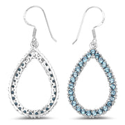 Bids.com 4.32 Carat Genuine London Blue Topaz .925 Sterling Silver Earrings Earrings White Smoke