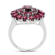 Bids.com 6.19 Carat Genuine Rhodolite and White Topaz .925 Sterling Silver Ring Rings White Smoke size 9.00,size 5.00,size 6.00,size 7.00,size 8.00,size 10.00