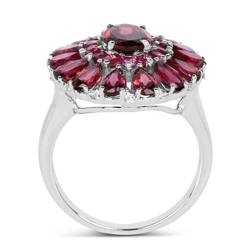 Bids.com 6.19 Carat Genuine Rhodolite and White Topaz .925 Sterling Silver Ring Rings White Smoke size 9.00,size 5.00,size 6.00,size 7.00,size 8.00,size 10.00