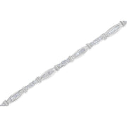 Bids.com 10K White Gold Geometric Pattern Diamond Tennis Bracelet (3 cttw, H-I Color, SI2-I1 Clarity) Bracelets White Smoke White.Gold / 7